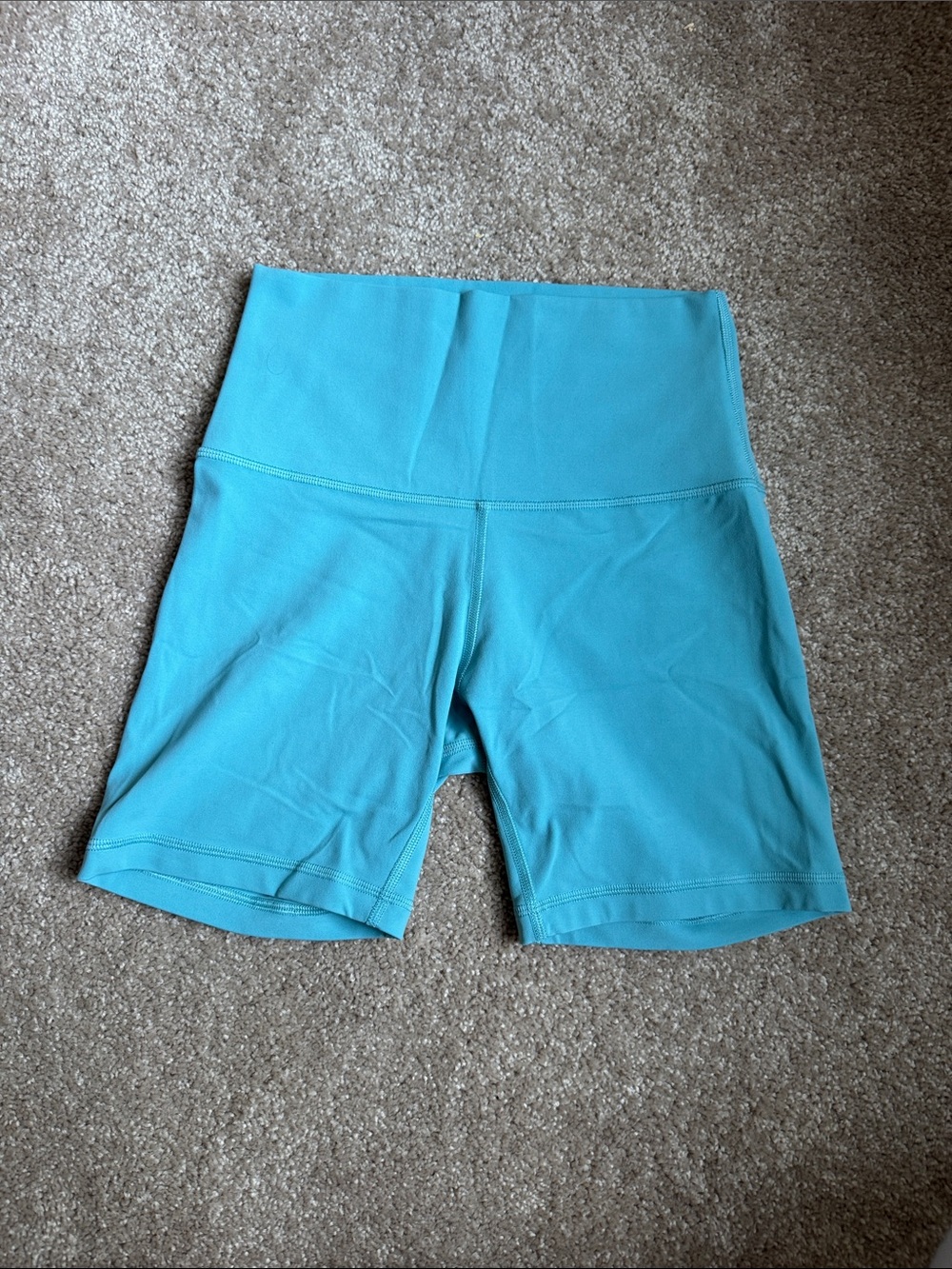 Lululemon High-Waist Athletic Bike Shorts - Turquoise